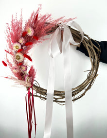  Pink Velvet Dried Wreath